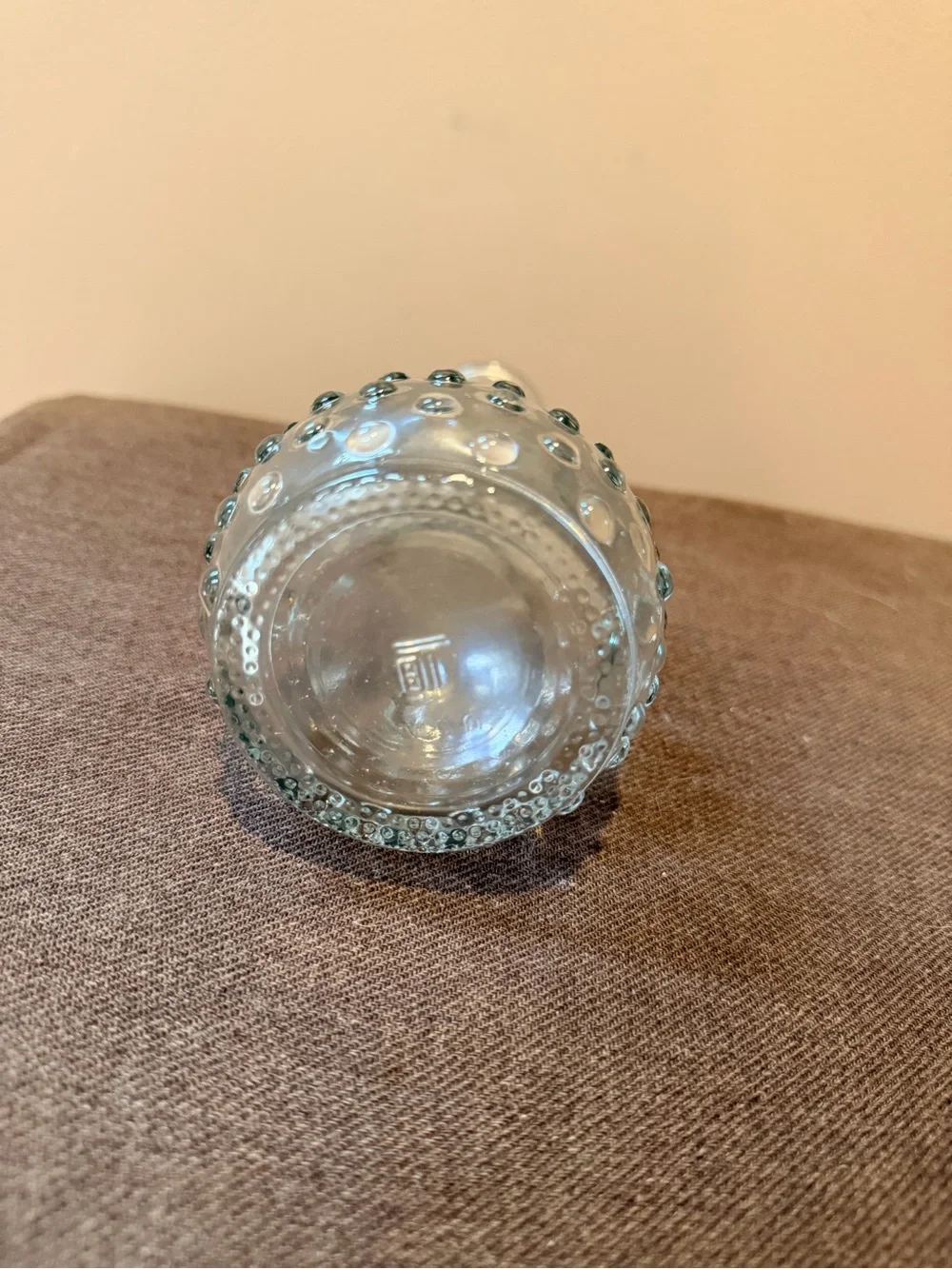 Clear Glass Bud Vase with Textured Base